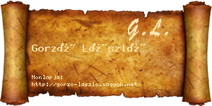 Gorzó László névjegykártya